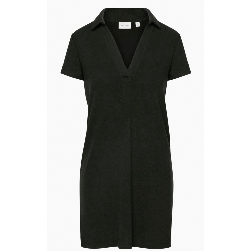 Wilfred Free Reef Short Polo Black Dress Lounge Sz-M Classic Soft Knit